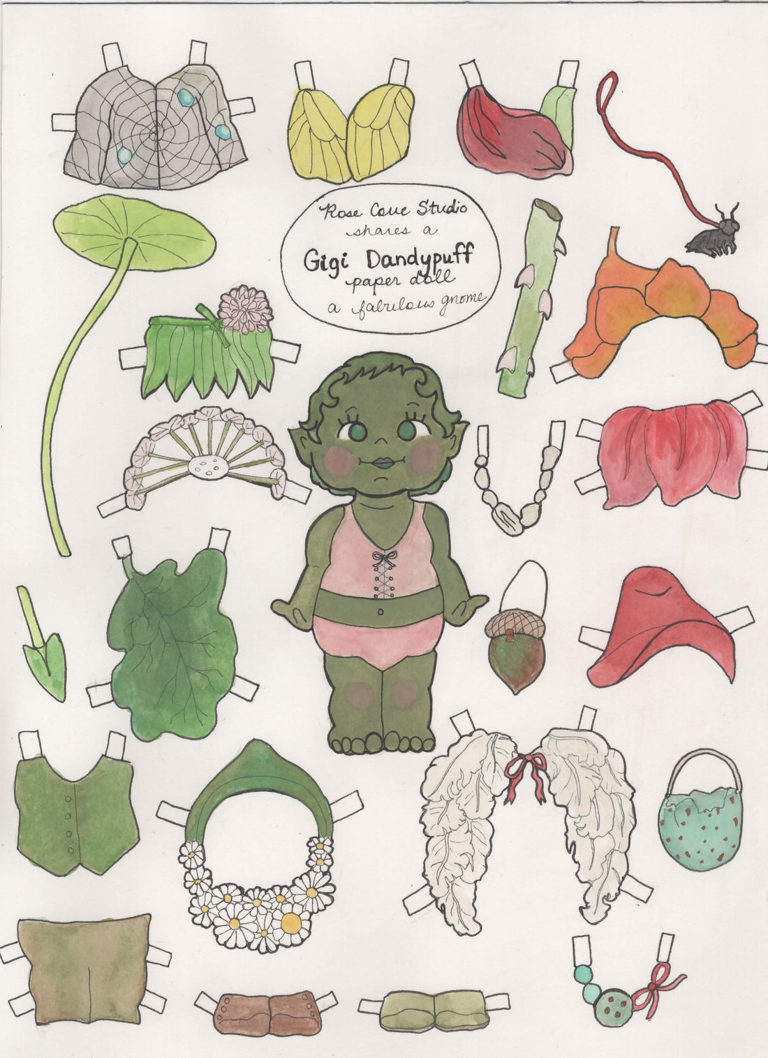 Free Gnome Paper Doll Printable