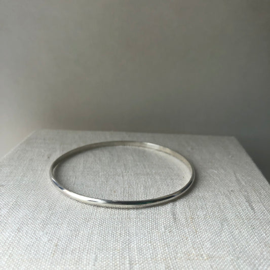 Thick bangle, Sterling silver