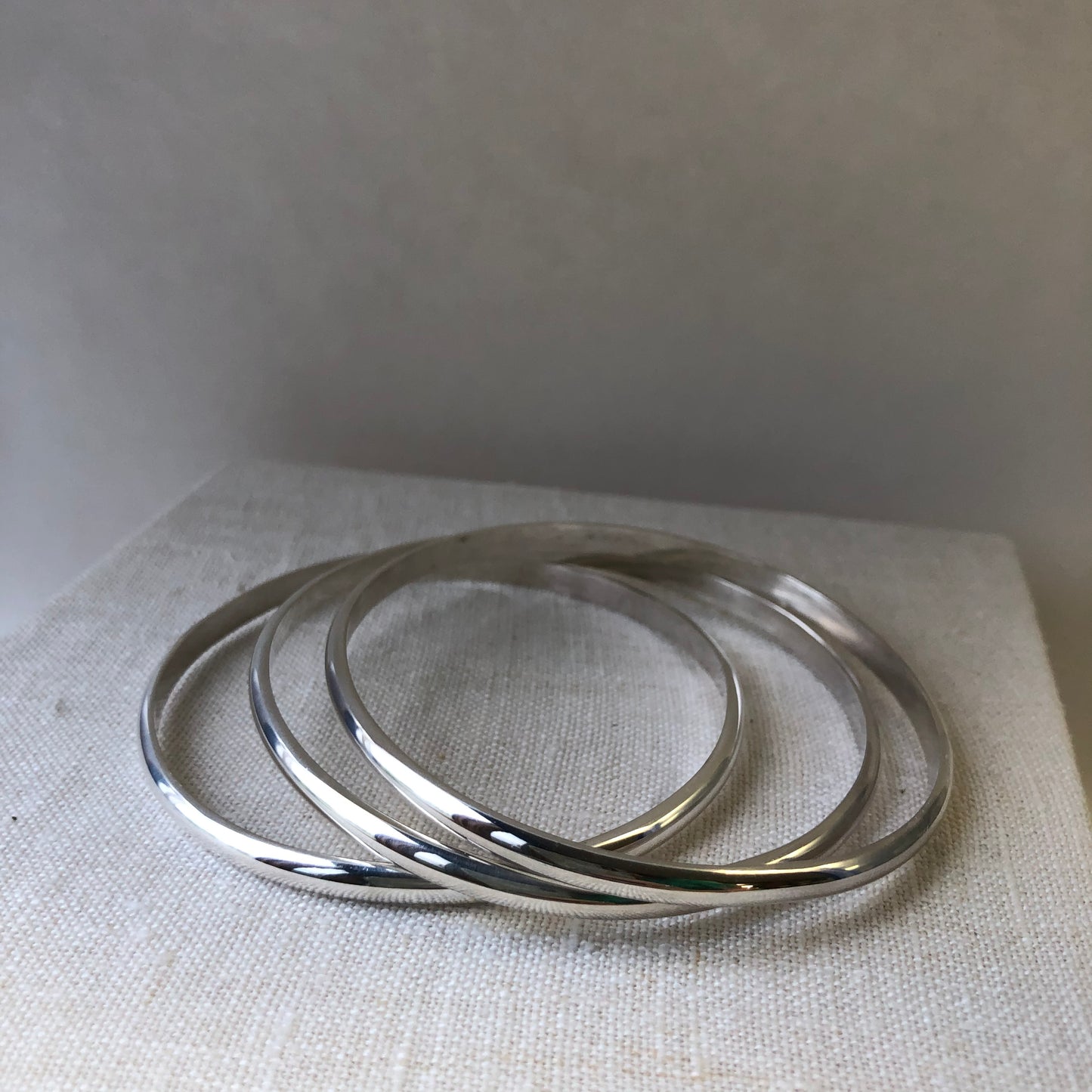 Thick bangle, Sterling silver