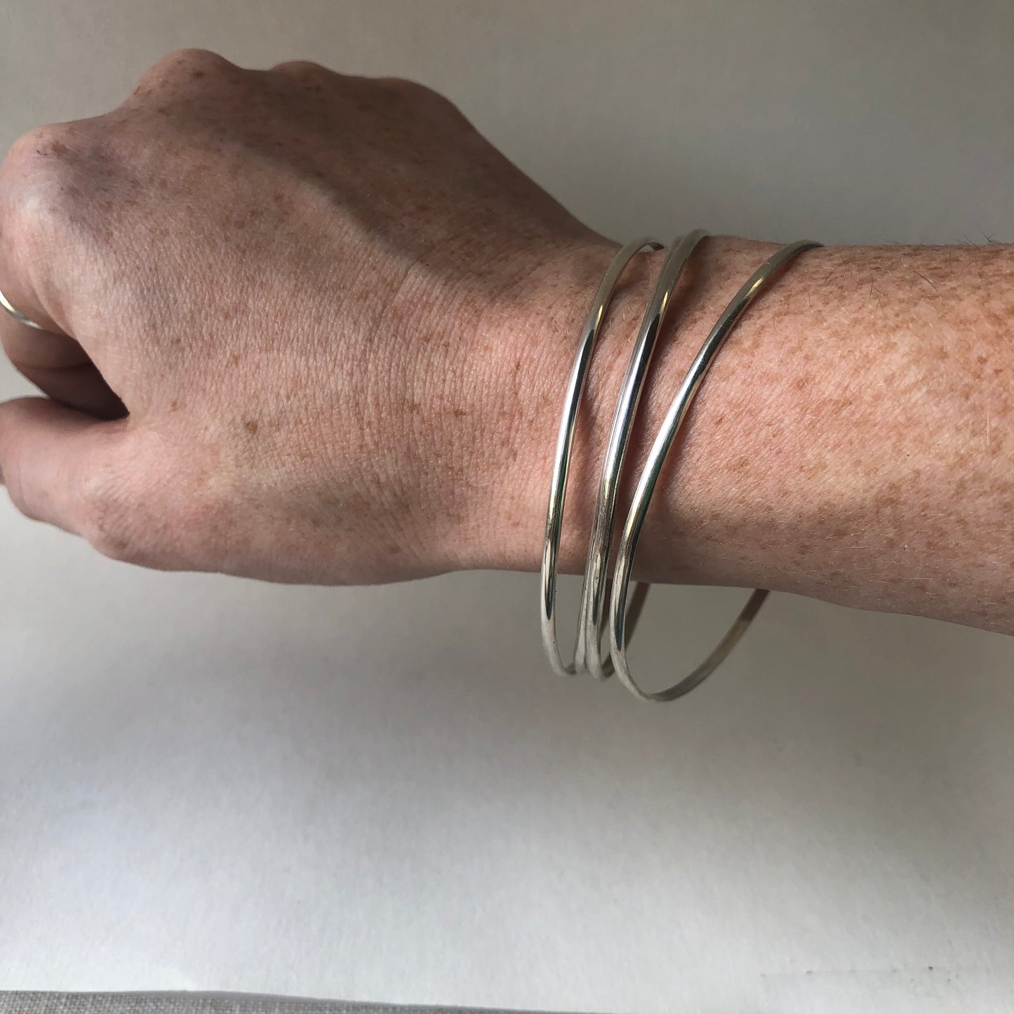 Thin bangle, sterling silver